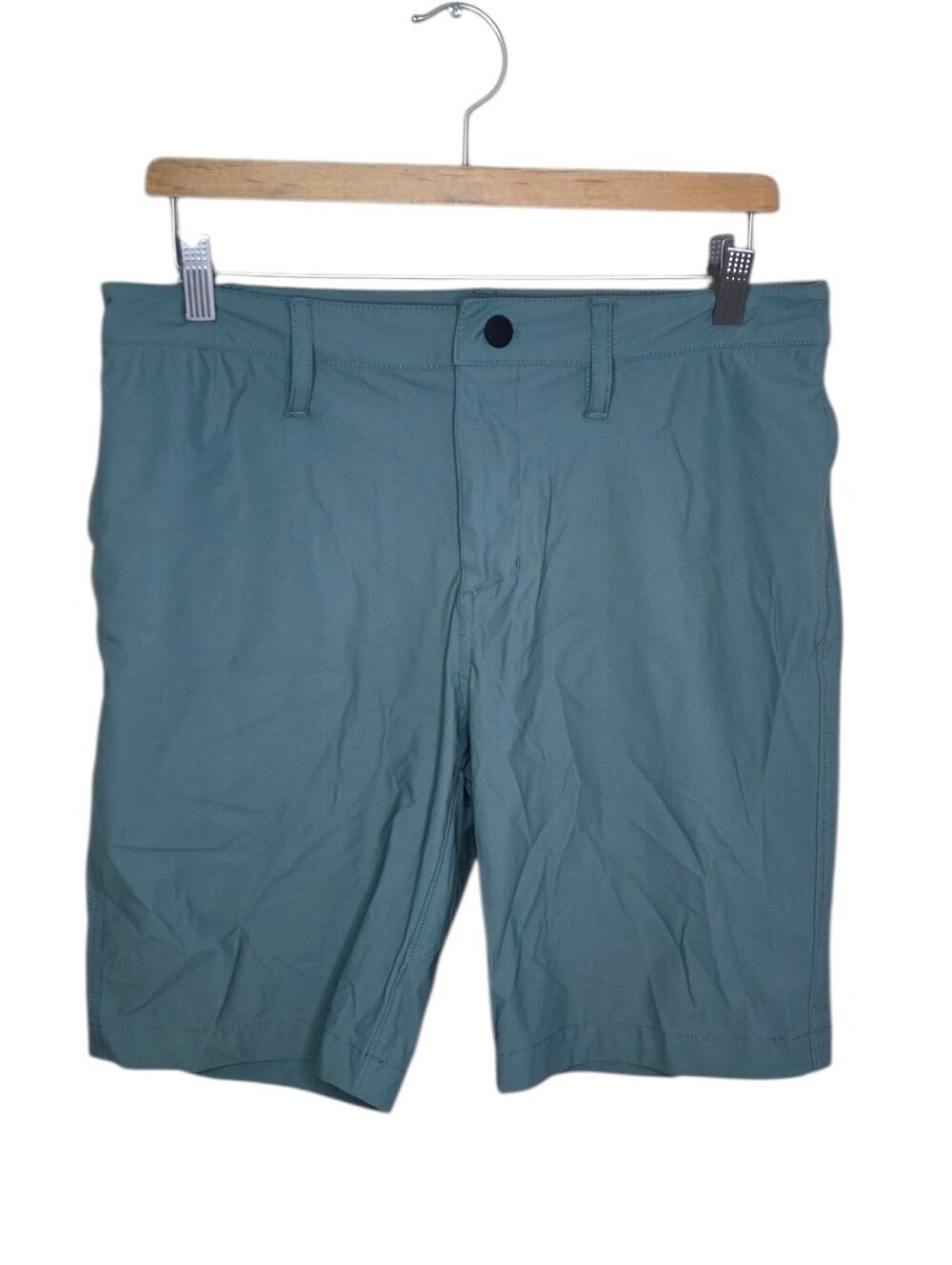 Z by Zella Green Flat Front Performance Golf Shorts Size 32